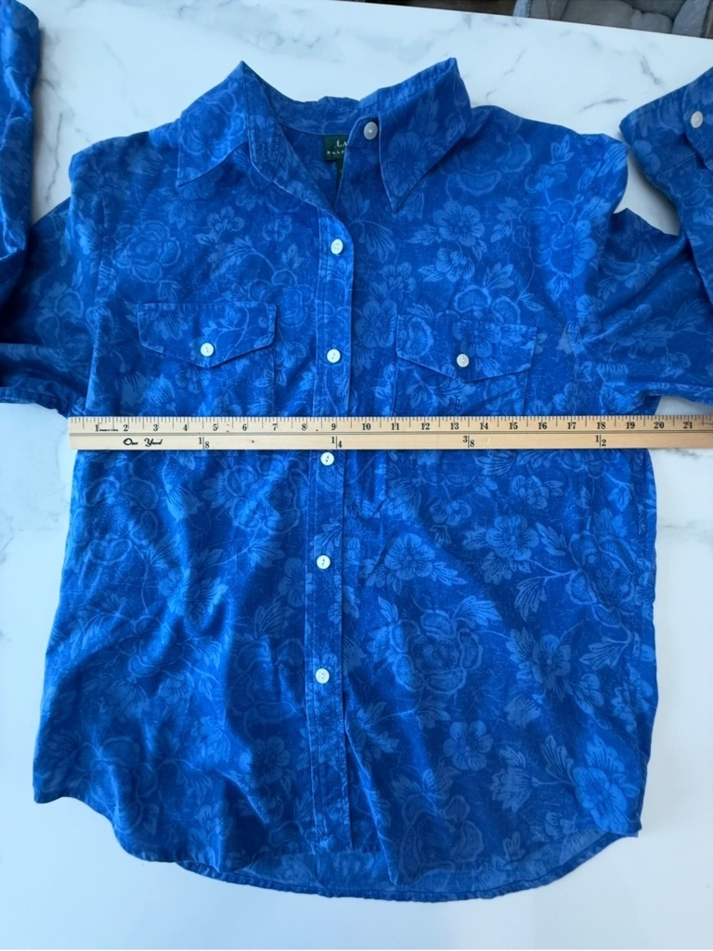 Ralph Lauren Indigo Floral Button Up Shirt Size Large - Picture 6 of 6